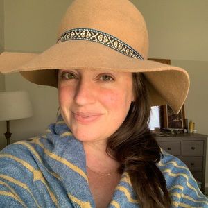 100% Wool Hat, tan, boho vibes. World market.
